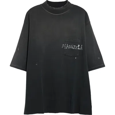 MAISON MARGIELA MAISON MARGIELA GRAFFITI LOGO PAINT SPLATTERED POCKET T-SHIRT