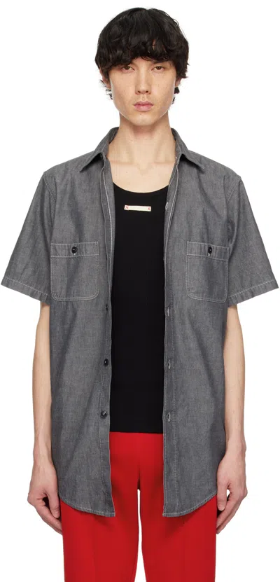 MAISON MARGIELA GRAY BROADCLOTH SHIRT