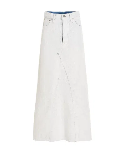 MAISON MARGIELA MAISON MARGIELA A-LINE MIDI DENIM SKIRT