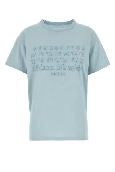 MAISON MARGIELA WOMEN LIGHT BLUE COTTON T-SHIRT, S LUXURY T-SHIRTS FOR WOMEN DARVEYS