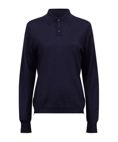 MAISON MARGIELA MAISON MARGIELA LONG-SLEEVED KNITTED POLO SHIRT