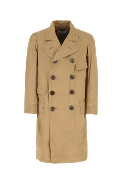 MAISON MARGIELA MAISON MARGIELA MAN BEIGE COTTON OVERSIZE TRENCH COAT