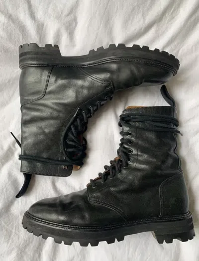 MAISON MARGIELA MARGIELA LEATHER MILITARY COMBAT BOOTS