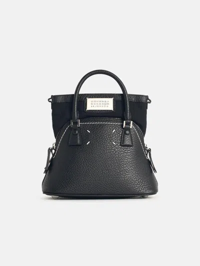 MAISON MARGIELA MICRO '5AC' BLACK LEATHER BAG