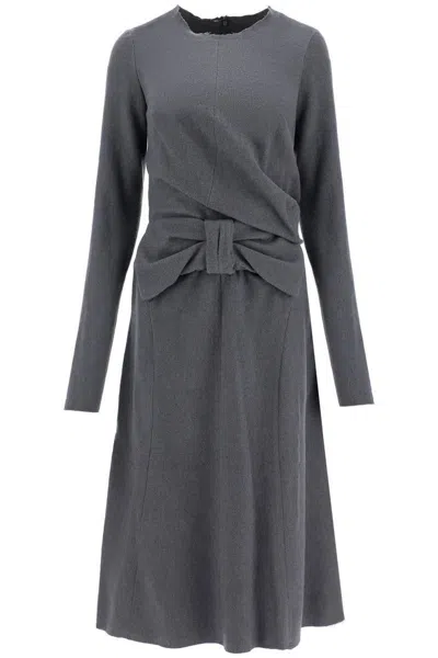 MAISON MARGIELA MIDI DRESS WITH OVERSIZED BOW DETAIL