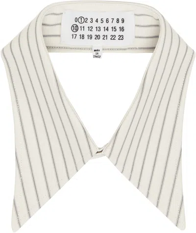 MAISON MARGIELA OFF-WHITE & GRAY STRIPE COLLAR