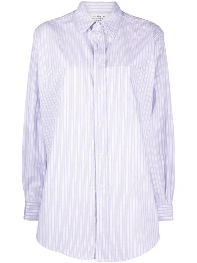 MAISON MARGIELA PINSTRIPED POPLIN SHIRT