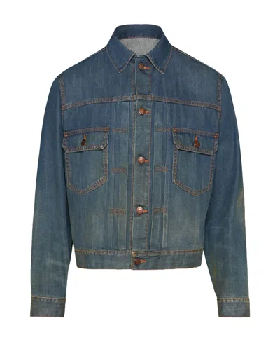 MAISON MARGIELA PLEATED DENIM JACKET