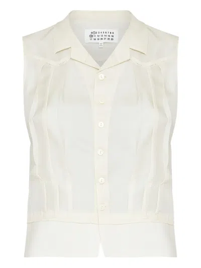 MAISON MARGIELA PLEATED SLEEVELESS BLOUSE