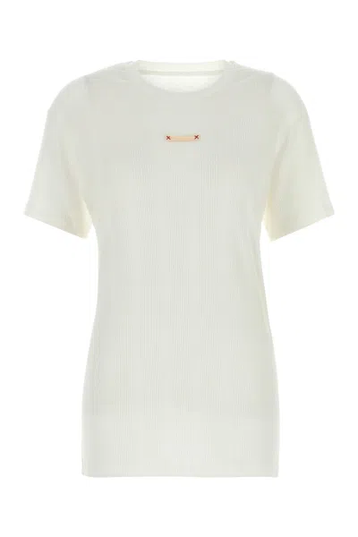 MAISON MARGIELA MAISON MARGIELA WHITE COTTON BLEND T-SHIRT