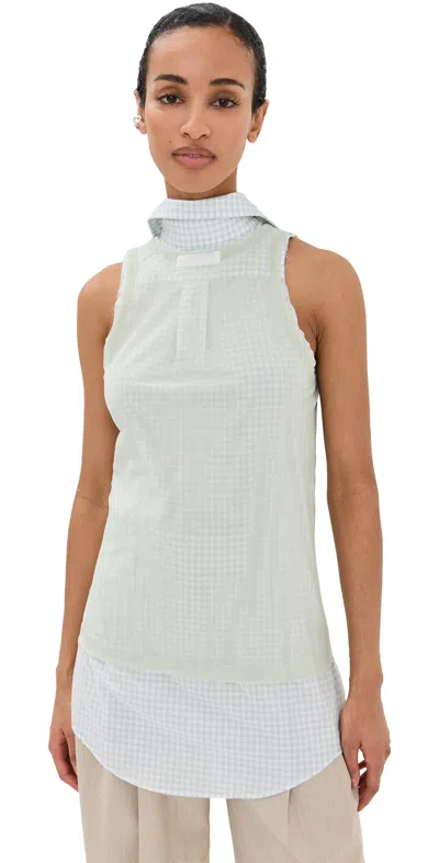 MAISON MARGIELA TANK TOP PALE GREEN/LIGHT GREEN/WHITE