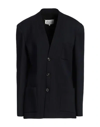 MAISON MARGIELA MAISON MARGIELA WOMAN BLAZER MIDNIGHT BLUE SIZE 12 ACRYLIC, WOOL