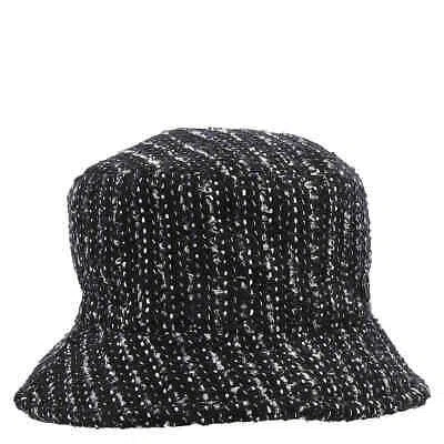 MAISON MICHEL MAISON MICHEL LADIES BLACK BOUCLE JASON BUCKET HAT, SIZE MEDIUM
