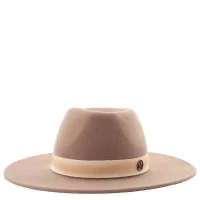MAISON MICHEL MAISON MICHEL TRUE CAMEL KYRA ICONIC WOOL FELT FEDORA HAT