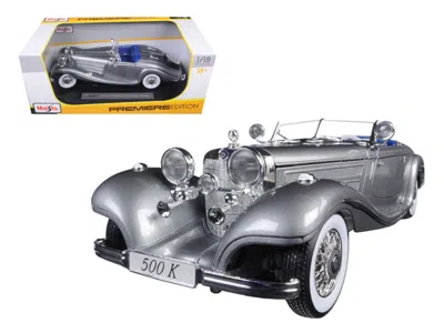 MAISTO 1936 MERCEDES 500K SPECIAL ROADSTER GREY 1/18 DIECAST MODEL CAR BY MAISTO