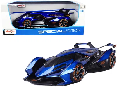 MAISTO LAMBORGHINI V12 VISION GRAN TURISMO BLUE METALLIC 1/18 DIECAST MODEL CAR BY MAISTO