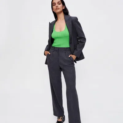 MAJE MAJE 冬季女装经典版型休闲长裤复古高级灰休闲通勤直筒裤高知风西裤