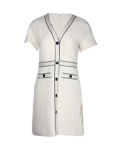 MAJE BOUCLÉ-TWEED MINI DRESS IN CREAM COTTON