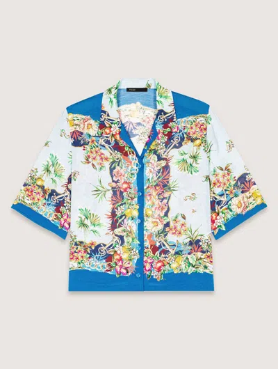 MAJE PATTERNED CROPPED SHIRT