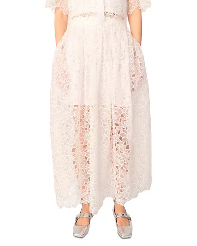 MAJE FLORAL GUIPURE MAXI SKIRT