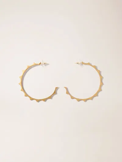 MAJE GOLD TAPERED METAL HOOP EARRINGS