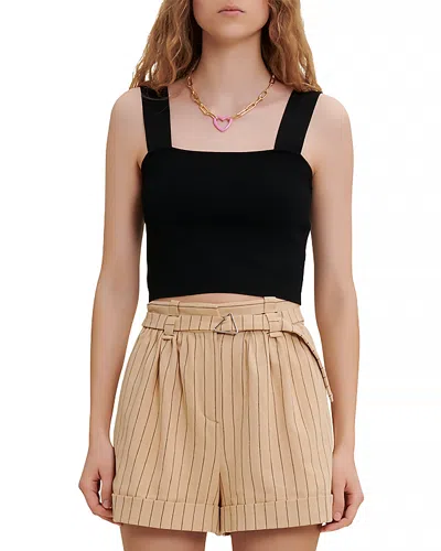 MAJE MACLYNA SQUARE NECK CROP TOP
