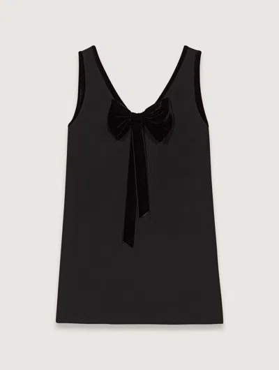 MAJE PINAFORE DRESS WITH VELVET COLLAR