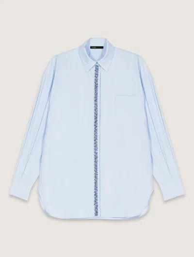 MAJE POPLIN SHIRT WITH RHINESTONES