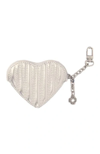 MAJE MAJE QUILTED METALLIC HEART PURSE