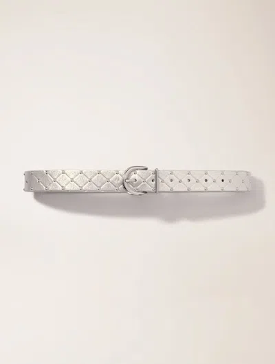 MAJE QUILTED METALLIC LEATHER BELT