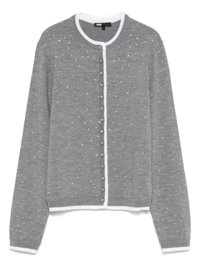 MAJE RHINESTONE-EMBELLISHED CARDIGAN