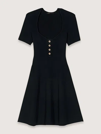 MAJE RIB KNIT SHORT DRESS