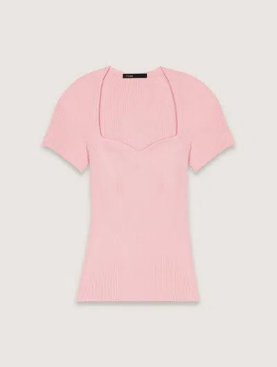 MAJE RIB KNIT TOP