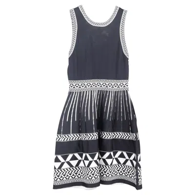 MAJE RIVIERA KNITTED MINI DRESS IN BLACK AND WHITE POLYESTER