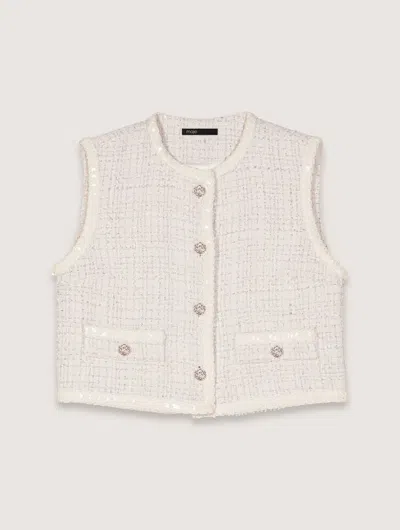 MAJE SEQUIN TWEED JACKET