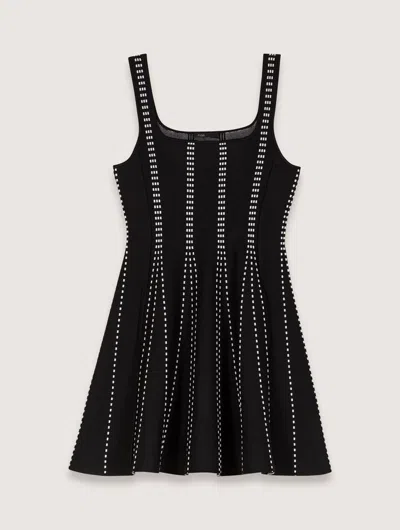MAJE SHORT JACQUARD KNIT DRESS