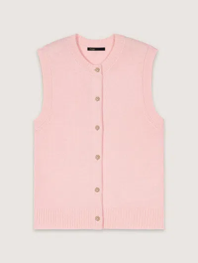 MAJE SLEEVELESS WOOL CARDIGAN