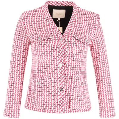 MAJE VYZA TWEED JACKET IN PINK COTTON