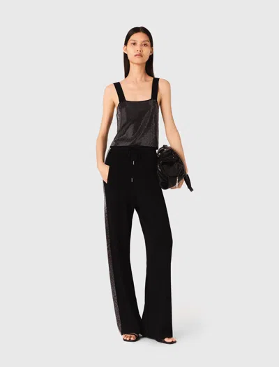 MAJE STRAPPY DIAMANTÉ KNIT TOP