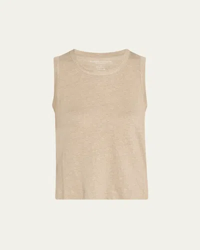 MAJESTIC CREWNECK STRETCH LINEN TANK