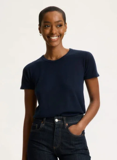 MAJESTIC MAJESTIC FILATURES 100% MACHINE WASHABLE CASHMERE SHORT SLEEVE CREWNECK T-SHIRT