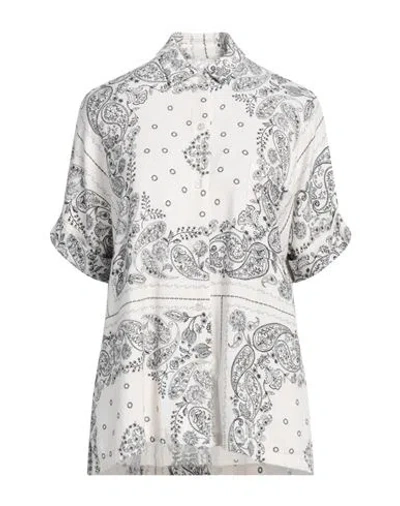 MAJESTIC MAJESTIC FILATURES WOMAN SHIRT OFF WHITE SIZE 1 VISCOSE, LINEN, ELASTANE