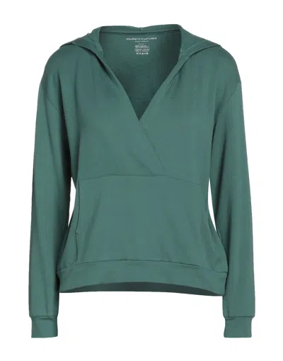 MAJESTIC MAJESTIC FILATURES WOMAN SWEATSHIRT EMERALD GREEN SIZE 1 VISCOSE, ELASTANE