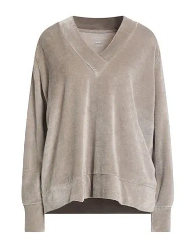 MAJESTIC MAJESTIC FILATURES WOMAN SWEATSHIRT LIGHT GREY SIZE 2 COTTON, MODAL, ELASTANE