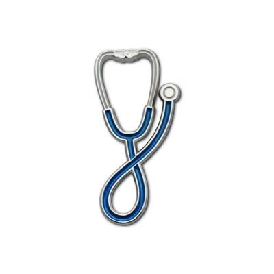 MAKE HEADS TURN WOMEN'S BLUE ENAMEL PIN STETHOSCOPE