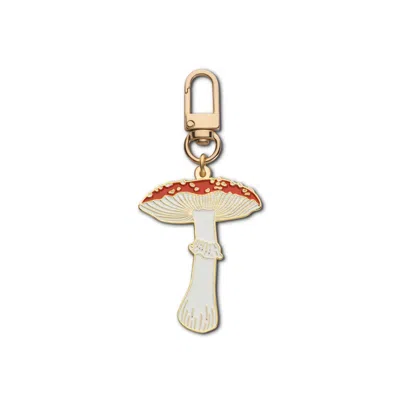 MAKE HEADS TURN WOMEN'S RED / WHITE ENAMEL KEYCHAIN / BAG CHARM FLY AGARIC