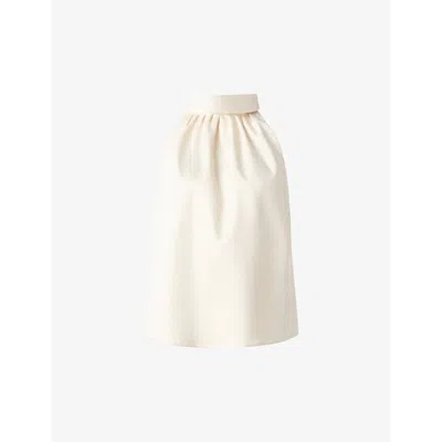 MALINA WOMENS VANILLA MINEA HALTERNECK SATIN TOP