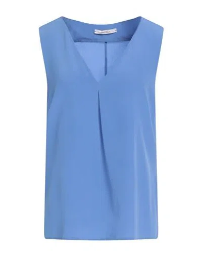 MALIPARMI MALÌPARMI WOMAN TOP PASTEL BLUE SIZE 6 SILK
