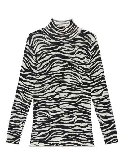 MALIPARMI ZEBRA-PRINT MOCK-NECK TOP