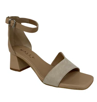 MALLY MALLY SANDALE FRAU BEIGE GÄMSE / LEDER 7087 100% LEDER MADE IN ITALY